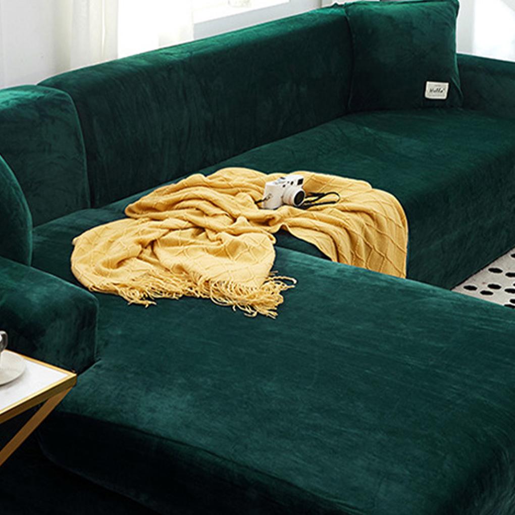 Premium Velvet Shaped Sofa Cover For Thick Sofa Universal Fit Elastic Fabric Stretch Couch Slipcover