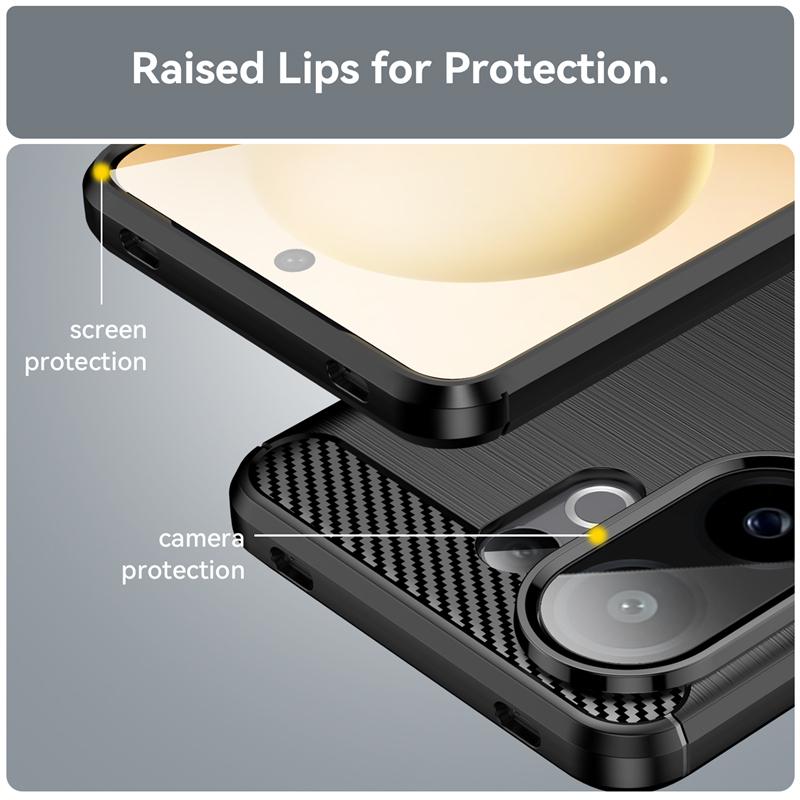 Měkké TPU Pouzdro Pro Vivo V60 Pouzdro Nárazuvzdorné Silikonové Krytí Zad z Uhlíkových Vláken Vivo V60 Nárazuvzdorné Pouzdro na Telefon Pro Vivo V60 Pouzdro