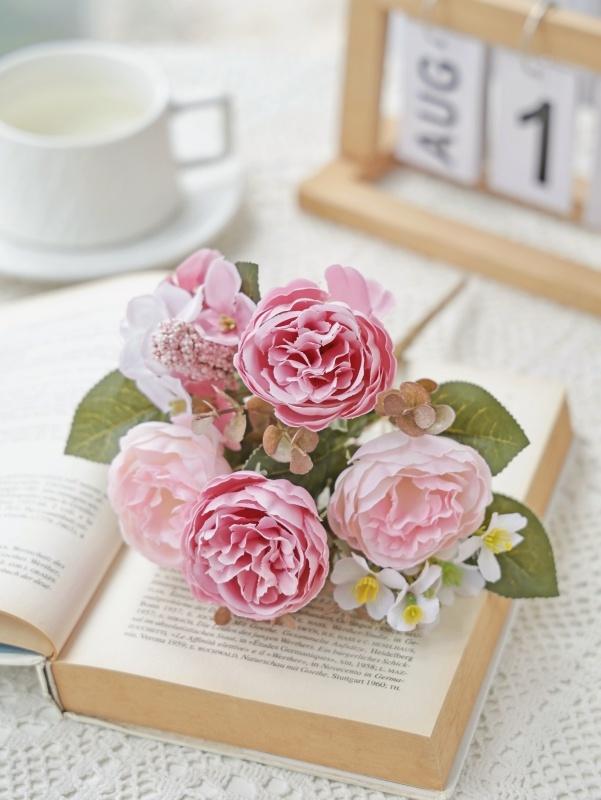Artificial Flowers Silk Peony Home Room Table Wedding Wreath Bridal Bouquet Decora Valentine's Outdoor Garden Yard DIY Gifts Box