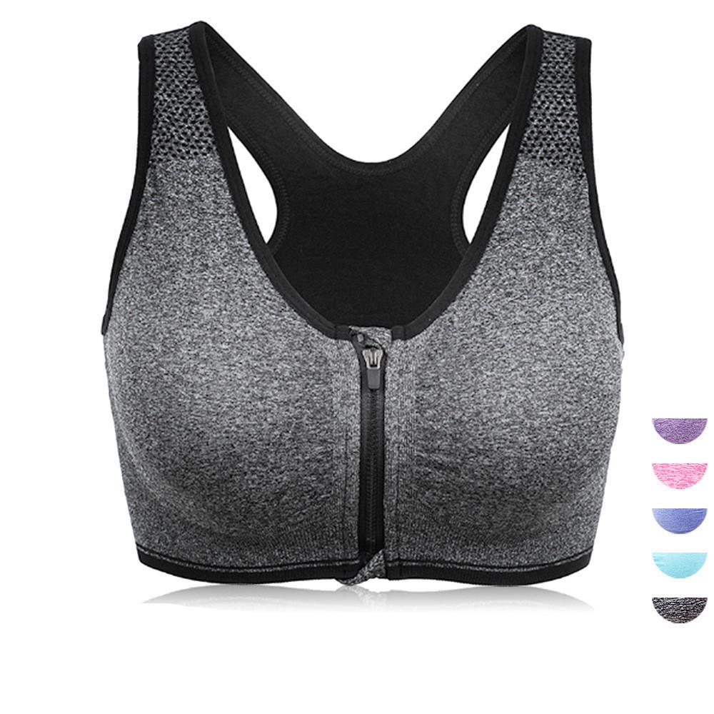 Classic Zip-Front Shockproof Sports Bra Plus Size Women's Yoga Vest
