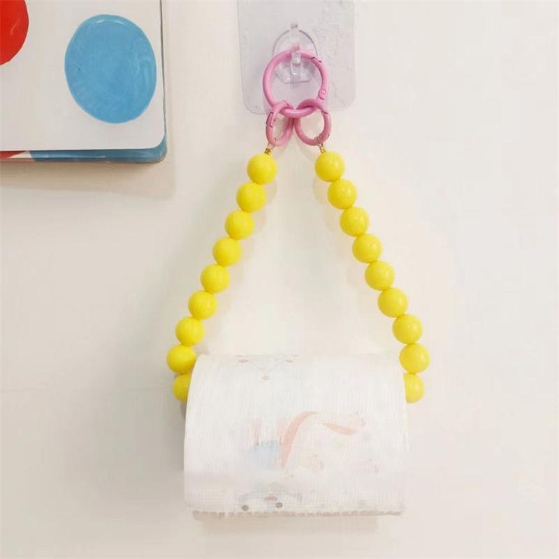 

Настенный держатель для салфеток, держатель для туалетной бумаги, установка без гвоздей, прочный пластик, нить жемчуга, держатель для туалетной бумаги, новинка 2025