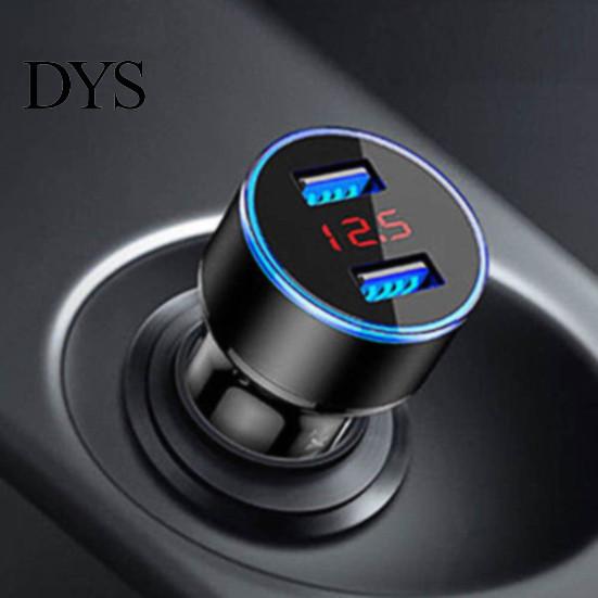 Auto Phone Charger LTP Car Fast Charging Plug Play LED Digital Display Dual USB Smart Adapter for MP3