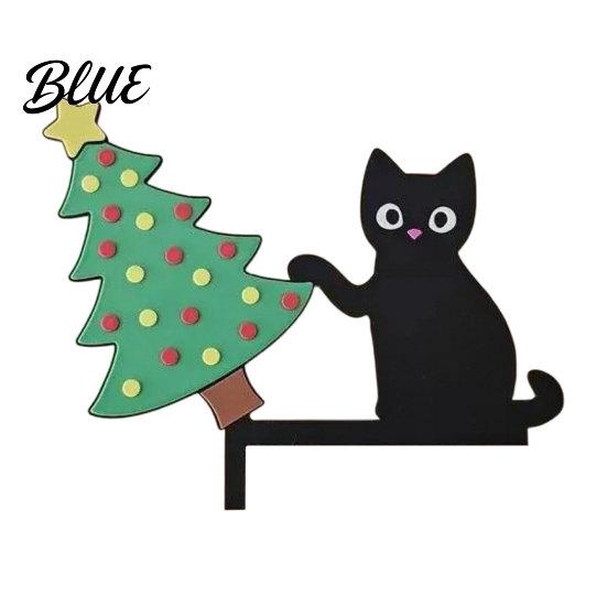 Cute Cat Door Corner Decor Wooden Cartoon Frame Pendant Black Unique Decoration Decoration Decorative Wall Sticker for Photo Frames And Cabinets