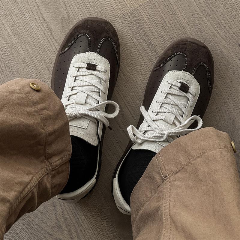 Breathable German training shoes couple color matching retro thin strap Forrest Gump shoes soft sole flat sports board shoes 7115-7226-X