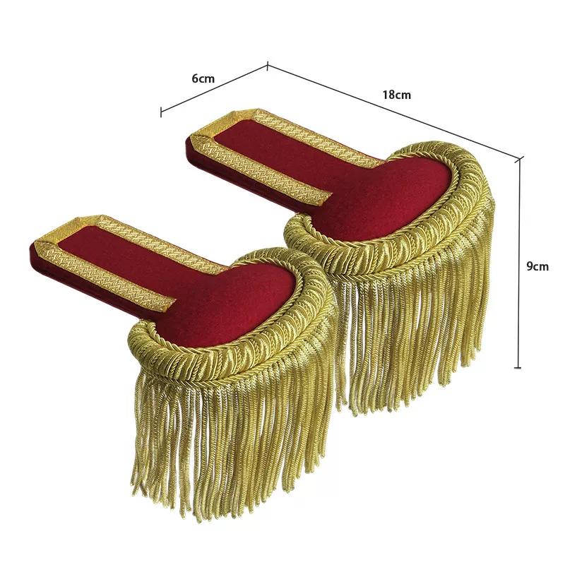 Etiquette uniform gold and silver ribbon epaulettes set stage performance honor guard dress cosplay accessories