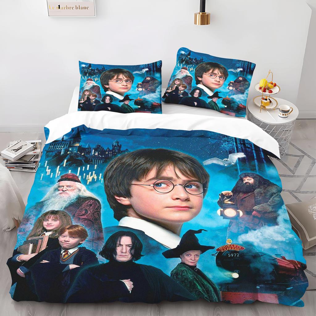 2/3 Piece Cute Magical Boy Cartoon Magic Academy Bedding Set 3D Printed 100% Polyester Children Bedroom Student Dorm Ideal Gift