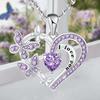 Purple/White Butterfly Love Pendant Necklace  Aesthetic Women'S Fashion Jewelry For Wedding Party Trendy Female Accessory