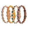 Pulseira Magnética Ouro Rosa com Pedra Verde para Mulheres, Pulseira Antiestática Halo de Strass com Fecho de Relógio, Joia de Moda Europeia e Americana Presente