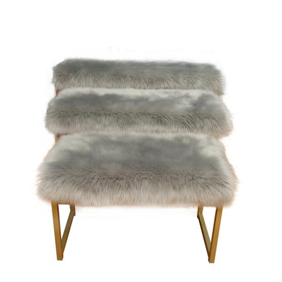 Yousheng Exquisite Workmanship Doormat Wide Application Polyester Faux Fur Sheepskin Simple Area Rug for Home