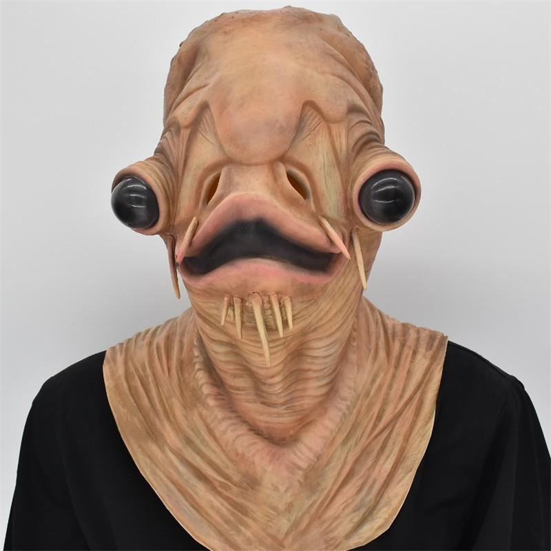 

Green Fish Spirit Mask And Gloves Latex Horror Costume Accessory For Halloween Parties Brown Mask