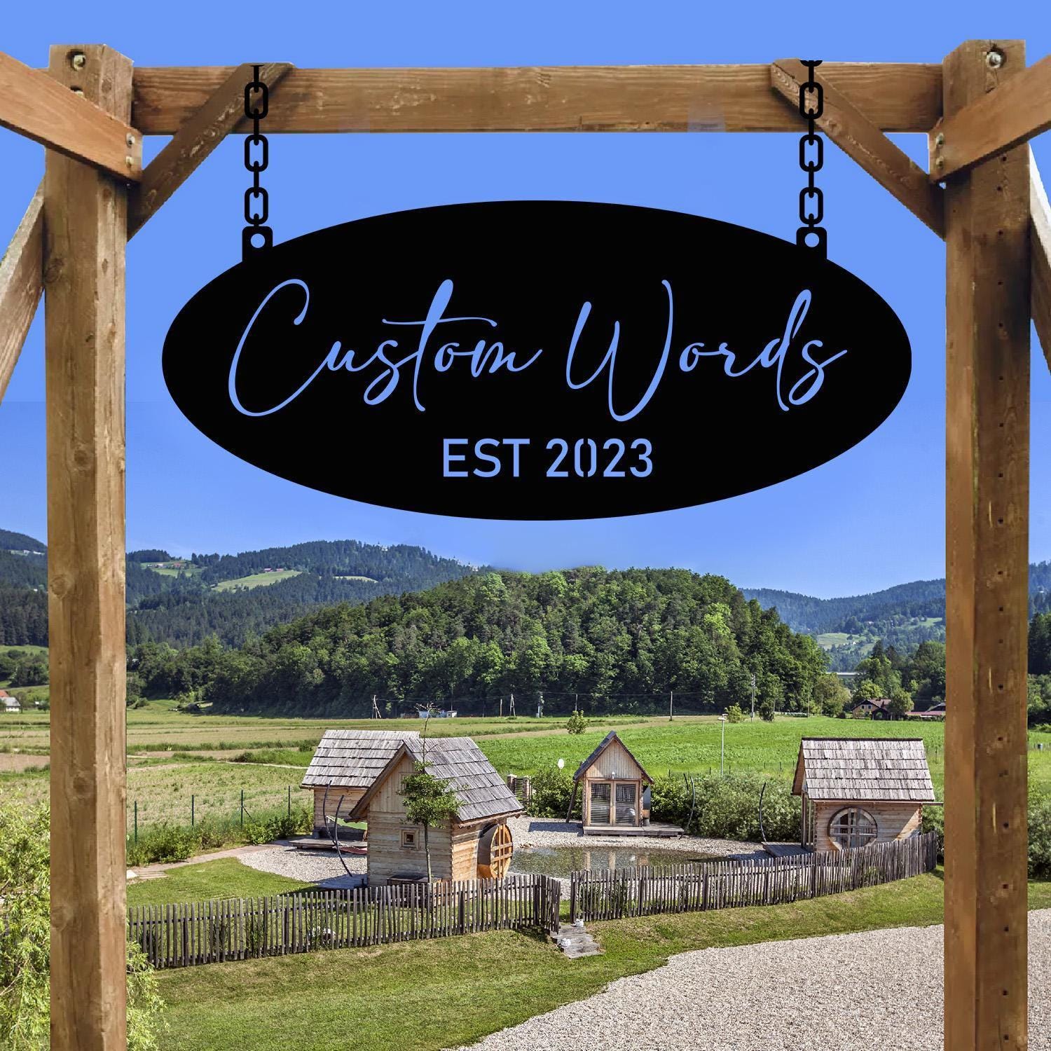 Custom Metal Ranch Sign, Personalized Farmhouse