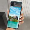 Sommer Strand Sonnenuntergang Meer Palme Harte PC Handyhülle Für Samsung Galaxy Z Flip 6 5 4 3 Schwarze Hülle ZFlip6 Flip5 Flip4 5G Faltbar