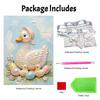 DIY Frameless Pearl Painting Kit Cute Duck Family 3D Shiny Bead Art Canvas Relaxing Creative Craft for Home Wall Decor Gift