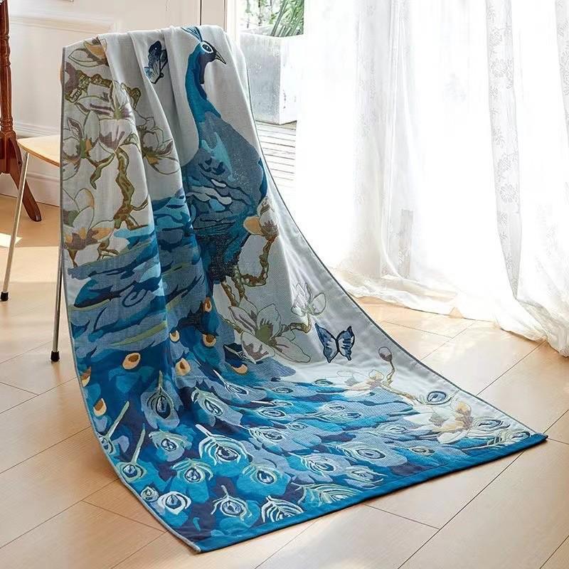 Extra Large Cotton Gauze Cartoon Bath Towel - Soft, Quick-Drying for Adults & Kids