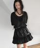 NOFFICIALNOFFICE Flower Deco Ribbon Top Black