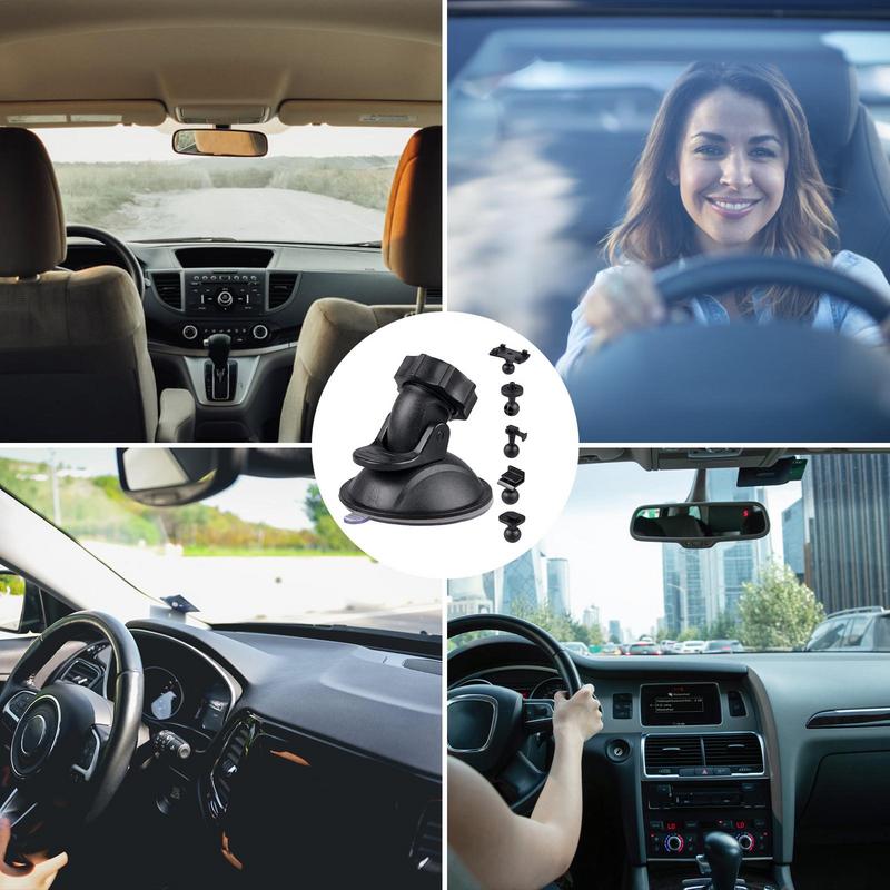 Car Suction Cup for Dash Cam Holder Vehicle Video Recorder On Windshield and DashBoard Mount with 5 Types Adapter 360 Degree