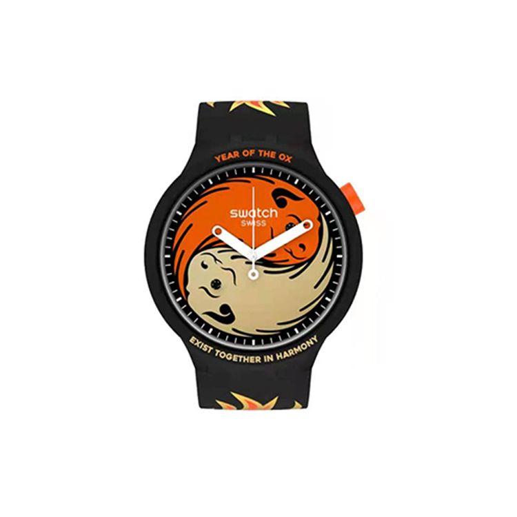 Swatch Quartz Movement Design Twist Fortune Watch Unisex Watches Multicolor SO27Z109 Black