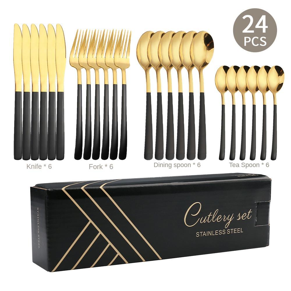 HANYANG Stainless Steel Tableware Family Hotel Supplies Steak Knife, Fork and Spoon Set Western-style Tableware