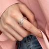 PANJBJ 925 Sterling Silver Geometric Black Stone Rings for Women Girl Korean Simple Adjustable Couple Jewelry Dropshipping