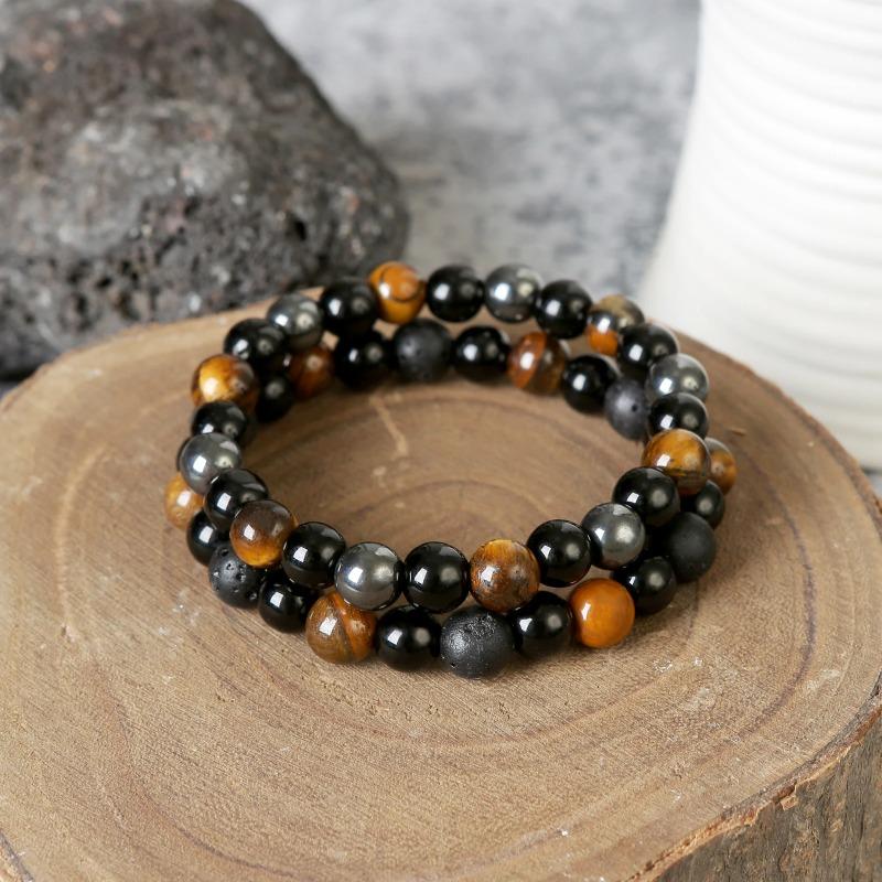 Bracciale Detox Linfatico da Donna Occhio di Tigre Ematite Bracciale in Pietra Naturale Bracciale Dimagrante da Uomo Gioielli per la Salute