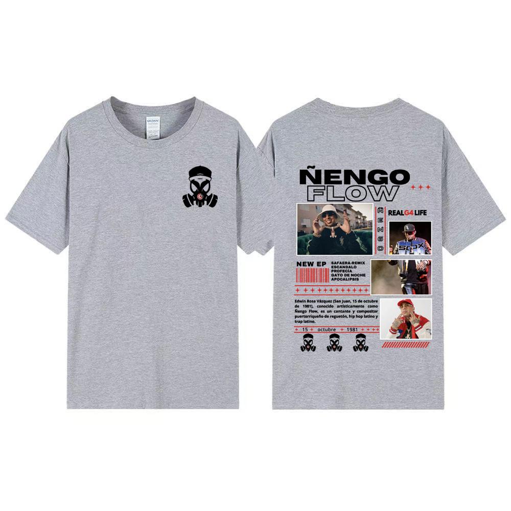 Rapper Nengo Flow Real G4 Life Tour Graphic T Shirt Unisex Vintage HipHop Pop Music T-shirt Fashion Oversized 100% Cotton Tshirt