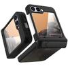 GW181 For Samsung Galaxy Z Flip7 FE 5G/Flip6 5G Kickstand Case Crazy Horse Texture PU PC Phone Back Cover