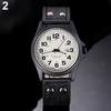 Orologio militare al quarzo sportivo con cinturino in pelle, datario, vintage, classico, da uomo