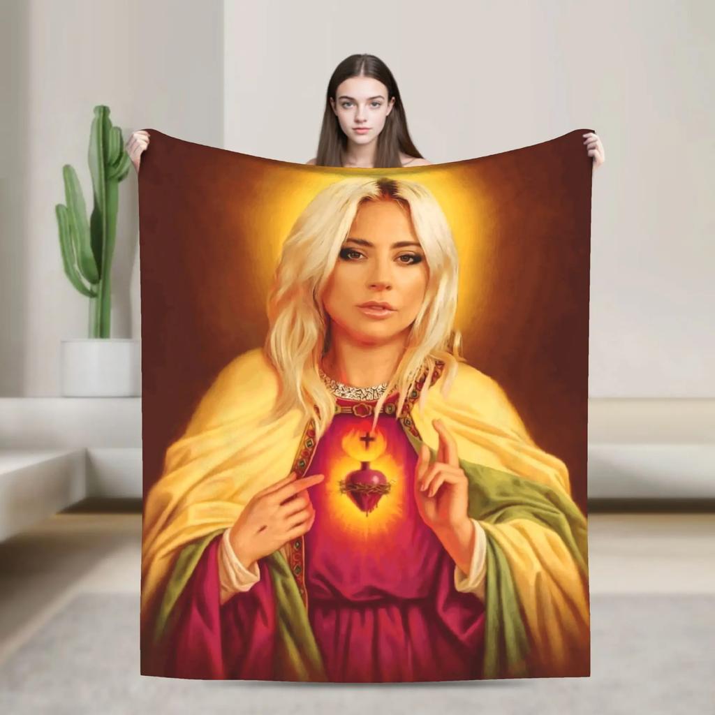 Lady Gaga Stupid Love Album Inspired Soft Plush Throw Blanket Warm Flannel Bedspread Sofa Cover Home Decor