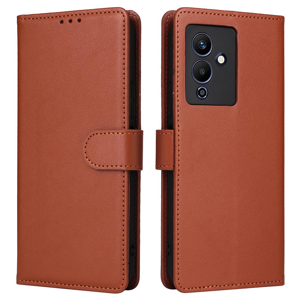 

For Infinix Note 12 Pro 5G Case Wallet Stand View PU Leather Phone Cover Brown