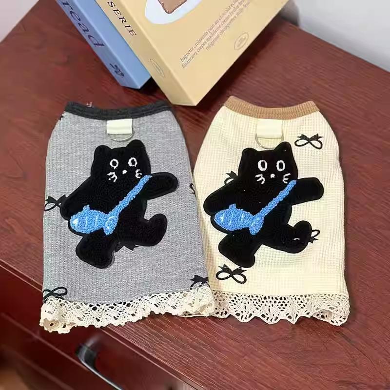 Dog clothes New lace sleeveless cute vest with traction buckle Teddy Bigbear small dog cat clothing summer