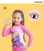 Girls' Long Sleeve Unicorn Striped Swimsuit Set (2025)
