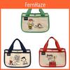 Peanuts Snoopy Canvas Lunch Bag Large Capacity Multifunction Tote Handbag For Daily Use