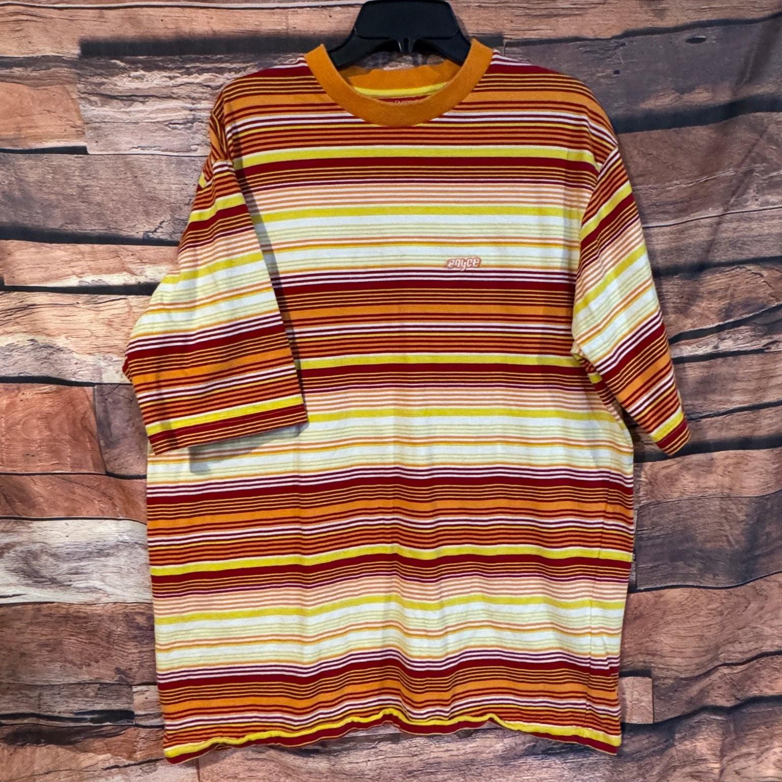 Enyce Men s Multi-Color L Striped Crew Neck Cotton Unisex T-Shirt XXXXL