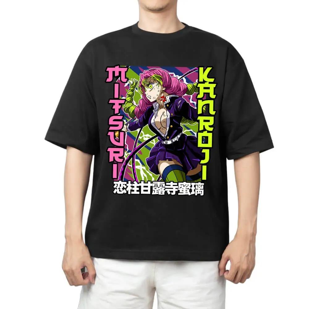 

Demon Slayer Giyu Tomioka Anime Comfortable Fashion Vintage Double-Sided Band Graphic Print Women And Men T-shirts 4XL