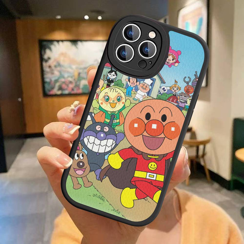 

Children Anime A-Anpanman Phone Case For IPhone 16 15 14 11 12 13 Pro Max Plus Back Leather Shell iPhone 16