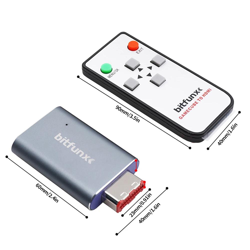 HDMI-Compatible Adapter Converter with Remote Line Doubler Digital To HDMI-Compatible Metal Converter for Gamecube NGC Console
