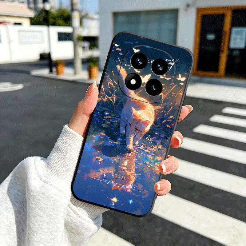 

Night Moon Cat Dreamy Art Soft Phone Case for Xiaomi Redmi Note 12 13 14 15 Pro Plus 11 12S 11S 11T 10 4G Black Cover Back Shell Redmi Note 11 Pro 5G