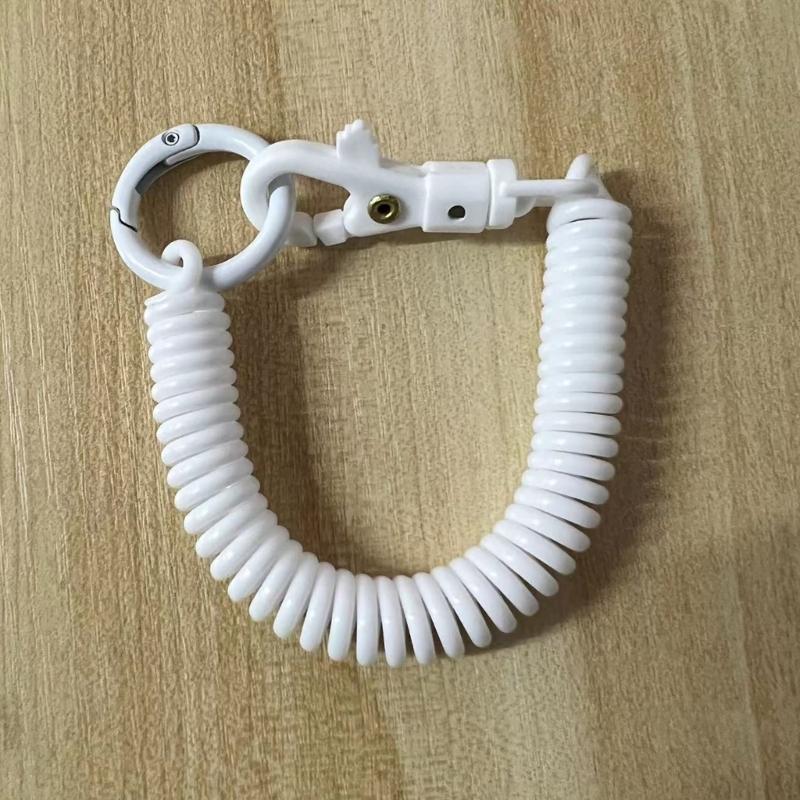Dehnbarer Spiral-Schlüsselanhänger, Einziehbarer Schlüsselanhänger mit Spiralfeder Zinklegierung Schlüsselhalter Farben Schlüsselanhänger für Rucksack