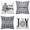 Cross-border New Hot-selling Christmas Pillowcase Simple Gray Christmas Decoration Cushion Pillowcase
