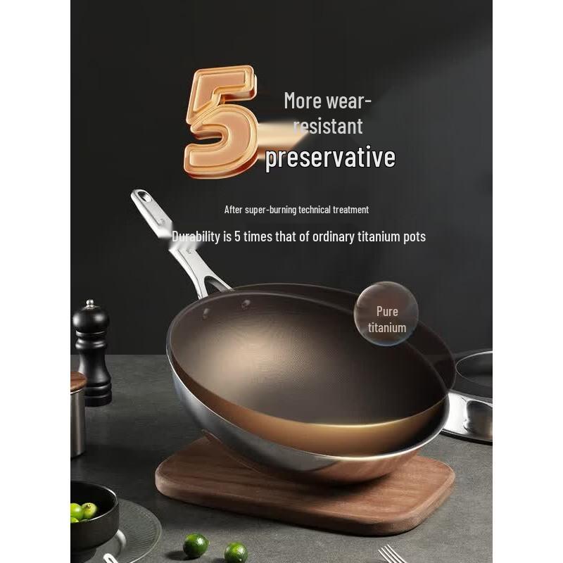COOKER KING Premium Pure Titanium Wok