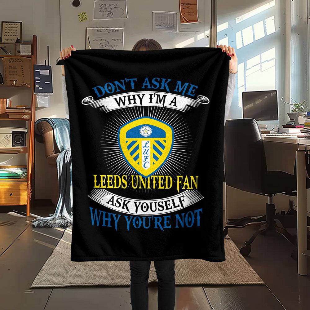 1PC Leeds United Football Club Patterned Flannel Blanket Suitable For All Seasons for Home Decor Warmth and Comfort Gifts Holiday Present