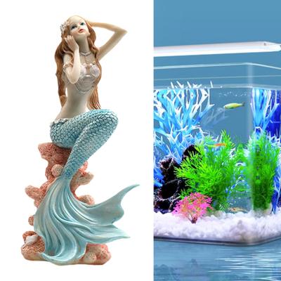 Fish Tank Landscaping Mermaid Ornament Decorative Water Plants Resin Living Room Aquarium Simulation Decoration