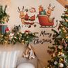 Santa Claus and Reindeer Giving Gifts English Slogan Living Room Dining Room Background Wall Decoration Stickers