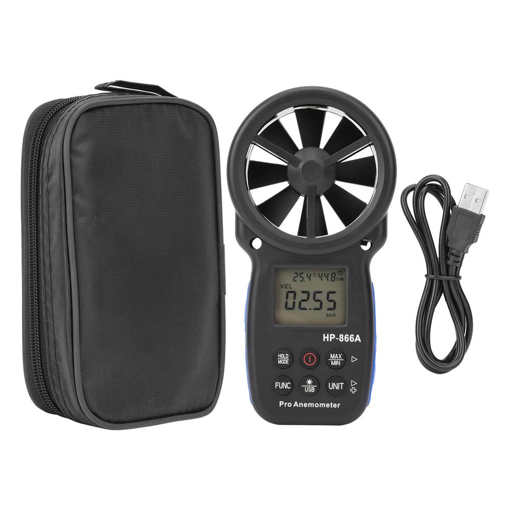HP 866A Digital Portable Anemometer Wind Speed Gauge Air Temperature Meter Thermometer with USB Port
