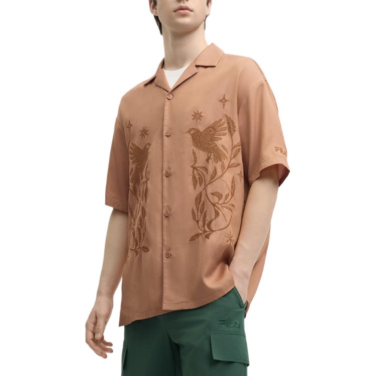 Men's Shirt FILA SS25 Shirt Men's Dark Night Orange