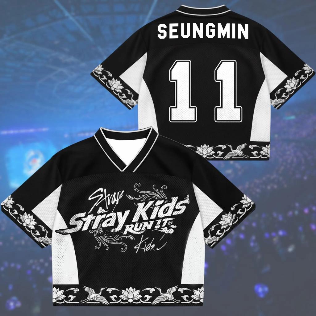 2026 Kpop Stray Run It World Tour Jersey T-shirt Men Women Summer Sports T-shirt Breathable Quick Drying Street Clothing Unisex