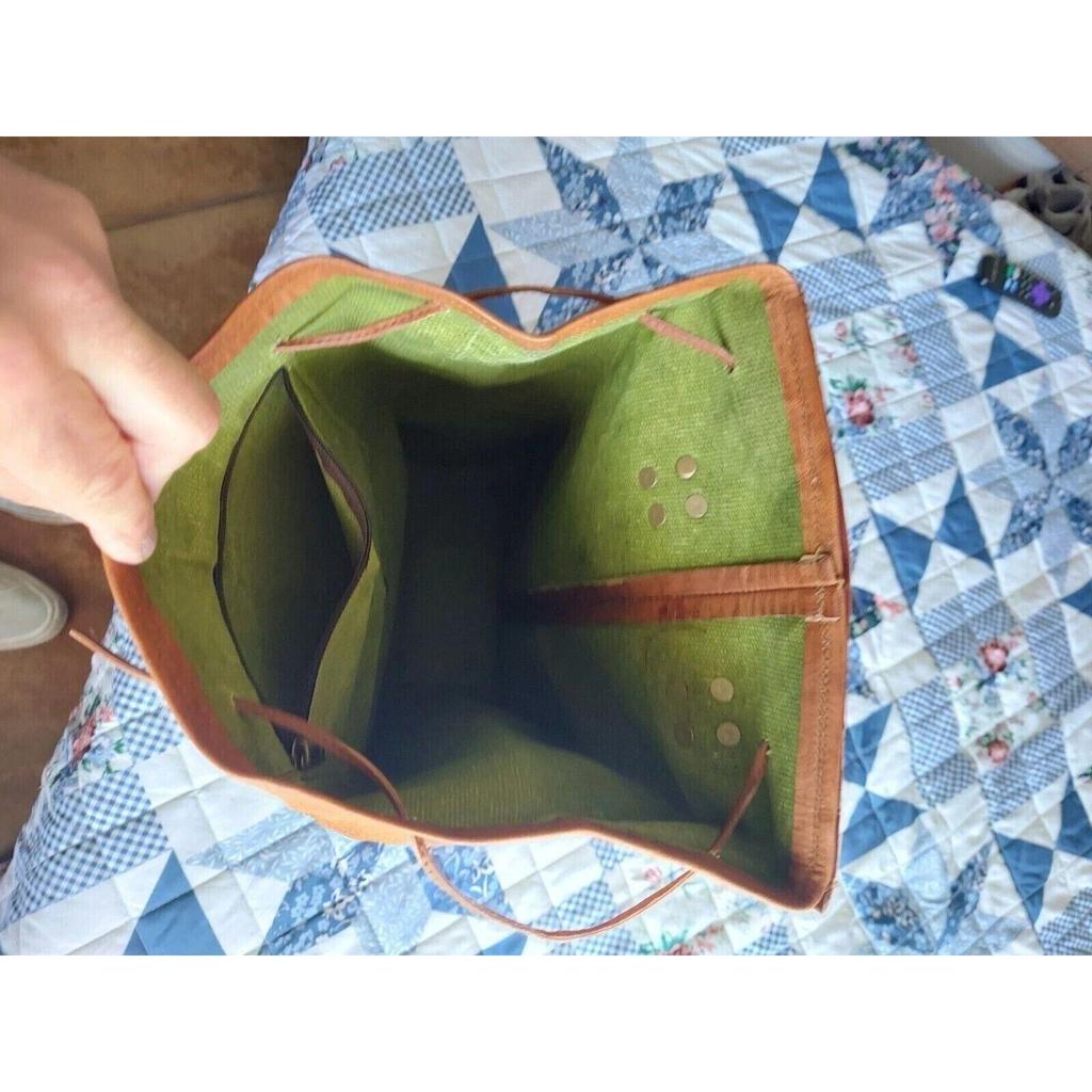 Genuine Rucksack Laptop Gym Bag Goat Leather Large Men's Vintage Backpack Travel