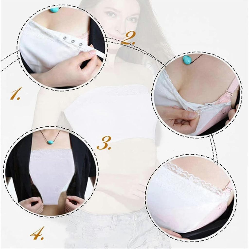 Lace Privacy Invisible Bra Cleavage Cover Up for Low Neckline Lace Camisole,Clip-on Mock Camisole Bra for Women