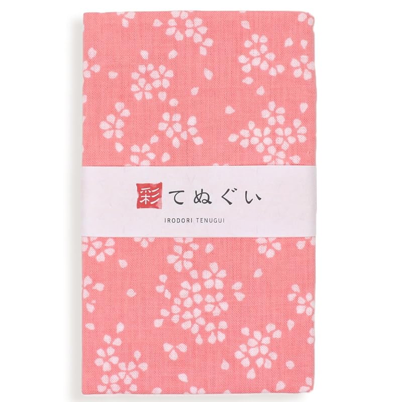KOMESICHI Irodori Small Pattern Tenugui Hand Set of 33 X 90cm (Pink Towel) 3, Uncut,