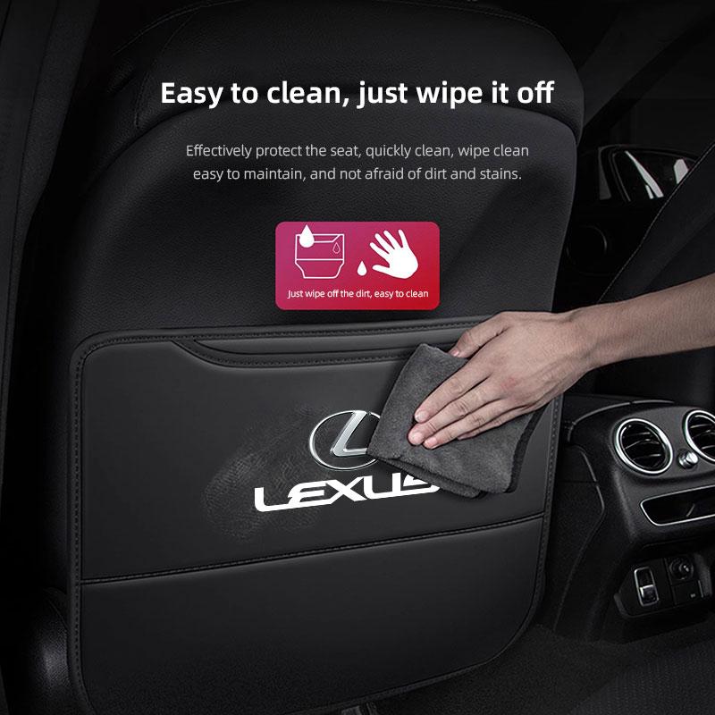 AARGAuto Interior For Lexus RX330 IS250 ES300h UX GX470 LX570 LS430 Car Seat Back Anti Kick Protector Cover Mat Leather Seatback Pad